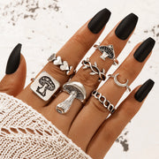 Fashion Alloy Moon Mushroom Love Ring Set – Stylish Gifts — 1
