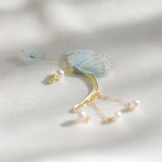 Women's Crystal Pearl Flowing Butterfly Earrings – Gifts for Her — 6