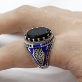 Luxury Business Round Black Onyx Men's Ring – Gifts for Him — 1