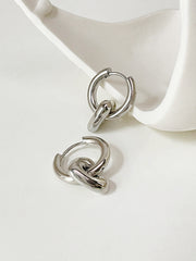 French Style Dual-wear Heart And Circle Earrings High – Stylish Gifts — 6