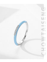 S925 Sterling Silver Blue Enamel Ring – Surprise Gifts — 8
