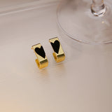 Silver Needle Geometric Square Love Earrings – Gifts for Couples — 3