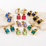Elegant High Sense Inlaid Zircon Square Women's Ear – Gifts for Her — 12