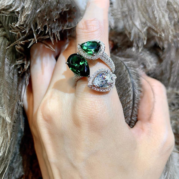 Fashion Women's Malachite Green Zircon Ring – Stylish Gifts — 1