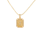 18K Gold Inlaid Zircon Letter Necklace For Women – Jewelry Gift Ideas — 3