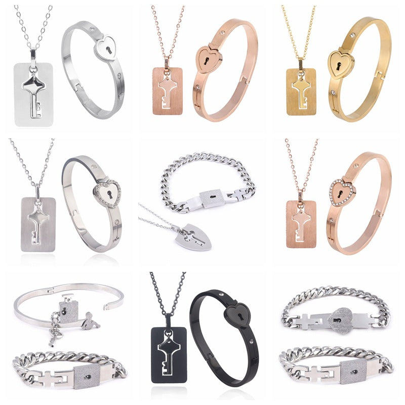 Fashion Jewelry Titanium Steel Couple Love Lock – Jewelry Gift Ideas — 1