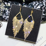 Temperament Long Full Diamond Tassel Earrings – Unique Gift Ideas — 7