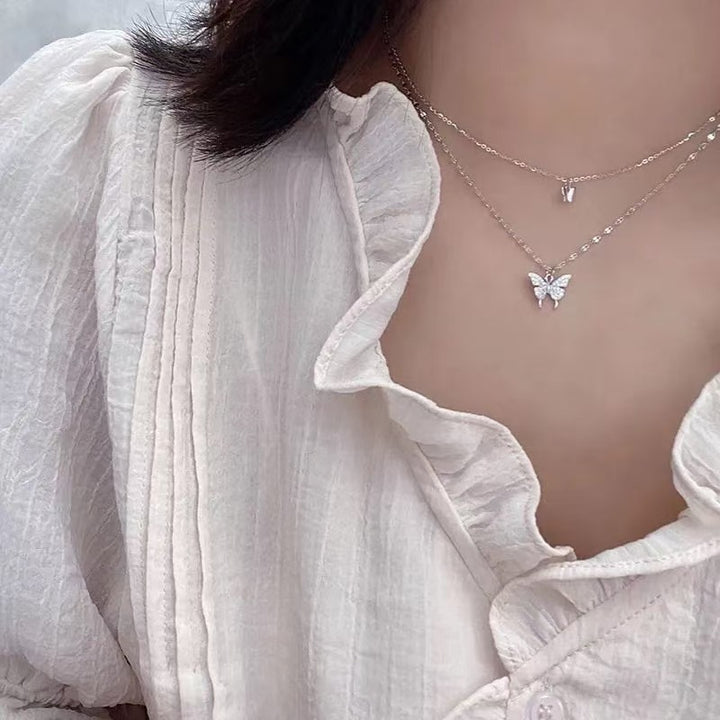 Double Layer Butterfly Clavicle Chain Fashion Summer – Stylish Gifts — 1