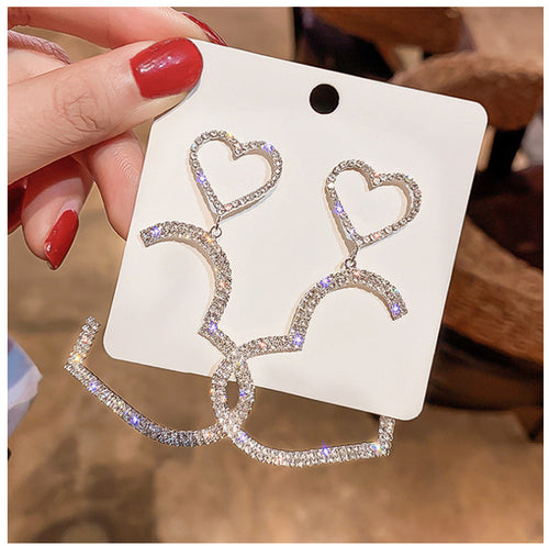 925 Silver Needle Korean Net Red Love Earrings – Gifts for Couples — 2