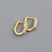 Women's Statement Electroplated Diamond Hoop Earrings – Gifts for Her — 1
