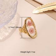 Women's Stainless Steel Preserved Fresh Flower Ring – Gifts for Her — 2