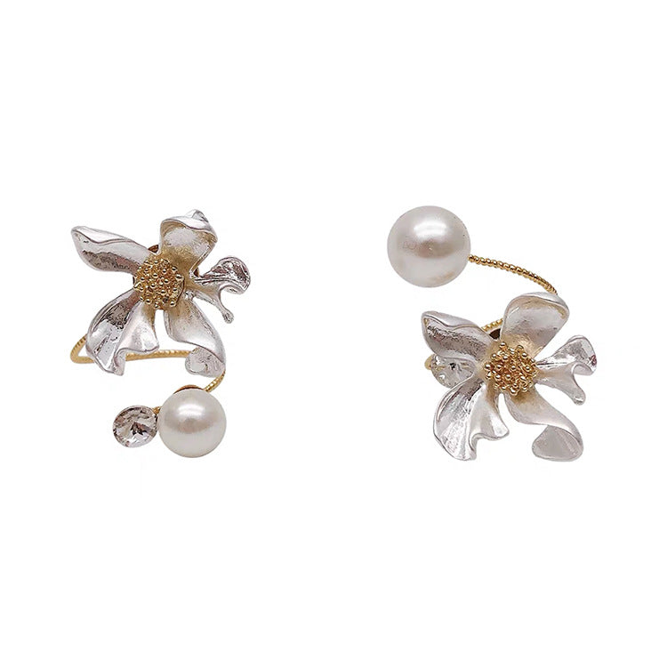 Female Asymmetric Delicate Flower Earrings – Gifts for Her — 1
