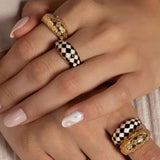 Party Jewelry Love Chessboard Plaid Ring – Jewelry Gift Ideas — 4