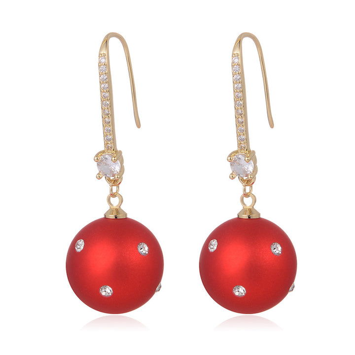 Short Pearl Frosted Bead Copper Earrings – Useful Gifts — 1