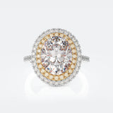 Women's High Carbon Diamond Oval Dove Egg Ring – Gifts for Her — 6
