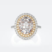Women's High Carbon Diamond Oval Dove Egg Ring – Gifts for Her — 6