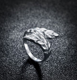 Silver Feather Ring for Women Leaves – Gifts for Her — 3