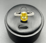 S925 Silver Cubic Zirconia Yellow Simple Elegant Ring – Gifts for Her — 1