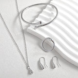 Four-piece Drop-shaped Necklace Earring Ring – Jewelry Gift Ideas — 7