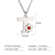 Flower Rhinestone-encrusted 26 Letter Necklace – Jewelry Gift Ideas — 4