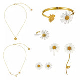 White Flower Bee Gold-plated Earrings – Everyday Gifts — 5