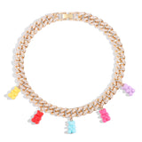 Colorful Clear Zircon Gummy Bears Pendant – Jewelry Gift Ideas — 3