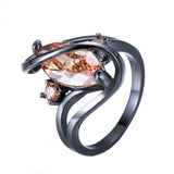 Black Gold S Shaped Zircon High End Diamond Ring – Gifts for Him — 4