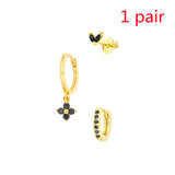 Women's Floral Clover Stacked Earrings Set – Gifts for Her — 7