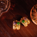 Ancient Gold Red Green Stone Necklace Suit – Jewelry Gift Ideas — 2