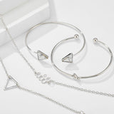 Knotted Triangle Honeycomb Four-piece Bracelet – Jewelry Gift Ideas — 5