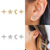 Flower Diamond-encrusted Overlay Wear Stacked Earrings – Stylish Gifts — 2