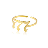 Stainless Steel Angel Number Ring Adjustable – Stylish Gifts — 7