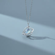 Sterling Silver Moonstone Planet Necklace Female – Jewelry Gift Ideas — 6