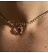 Square Gem Unique Rhinestone Necklace Female – Jewelry Gift Ideas — 9