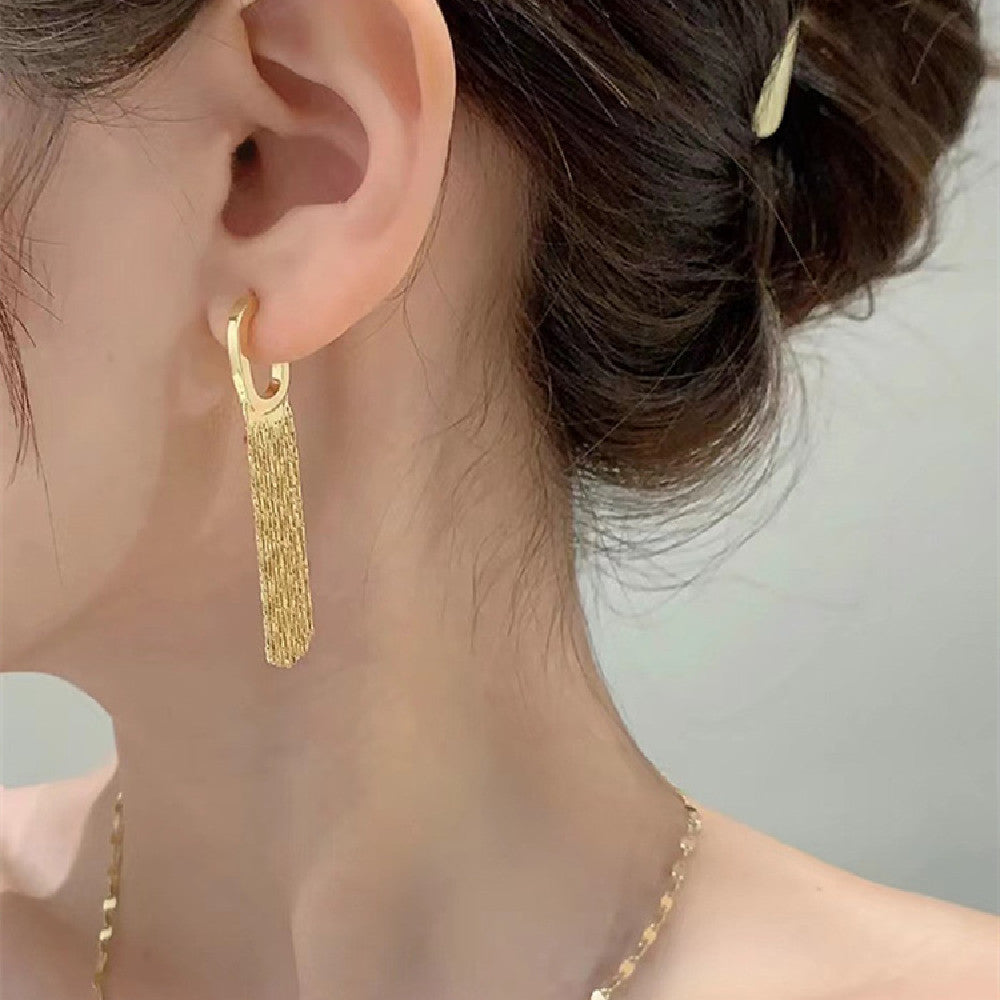 Trendy Gold Tassel Stud Earrings – Gift Ideas — 1