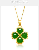 Clover Emerald Tourmaline Pendant Vintage Petal – Jewelry Gift Ideas — 12