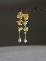 Cheongsam Earrings Acetate Flower Tassel Earrings – Stylish Gifts — 2