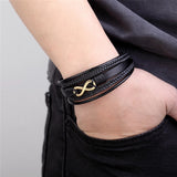Multi-layer Braided Leather Figure 8 Stainless – Jewelry Gift Ideas — 1