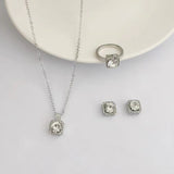 Square Women's Fashion Simple Necklace Rings Ear Studs – Stylish Gifts — 6