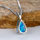 Fashion Platinum Water Drop Blue Copper Necklace – Jewelry Gift Ideas — 3