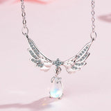 Angel Wing Necklace 925 Sterling Silver Moonstone – Jewelry Gift Ideas — 3