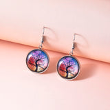 Tree Of Life Dangle Earrings Art Painting Picture – Creative Gifts — 5