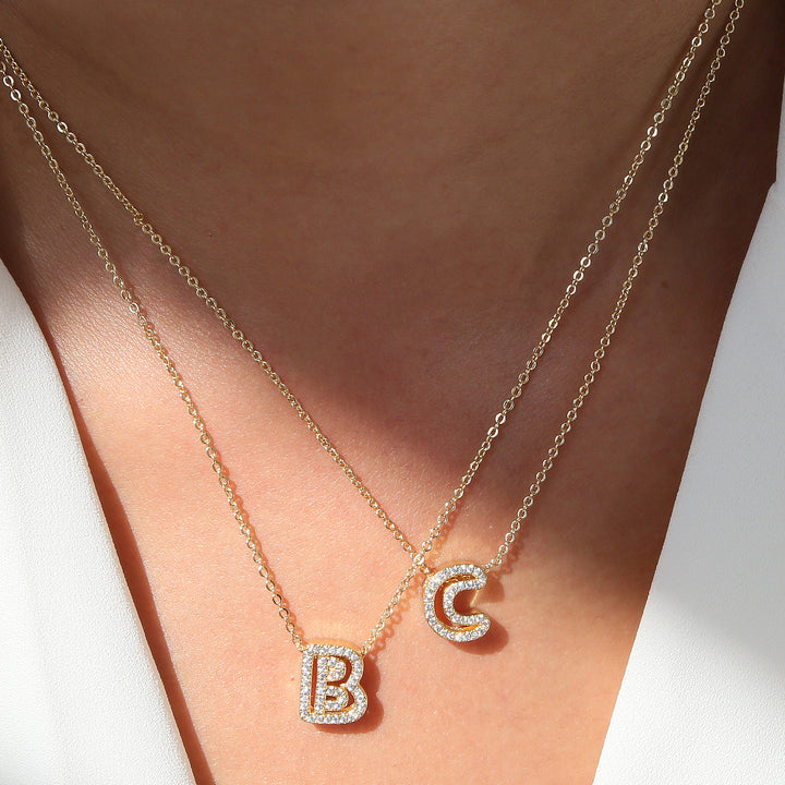 Brass 18K Inlaid Zirconium 26 English Small – Jewelry Gift Ideas — 1
