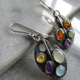 Women's Vintage Multicolor Gemstone Alloy Earrings – Gifts for Her — 4