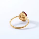 Natural Garnet Ring Sterling Silver Temperament Niche – Surprise Gifts — 3