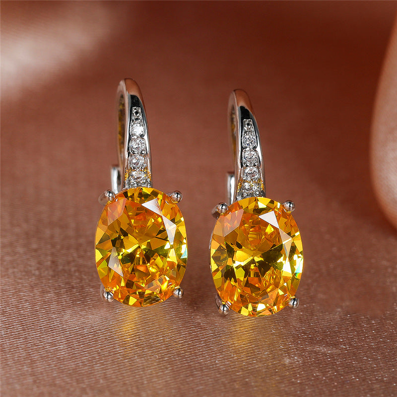 Oval Goose Egg Zircon Women's Ear Clip – Gifts for Her — 1