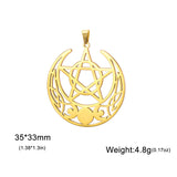 Vintage Stainless Steel Triple Moon Pentagram – Jewelry Gift Ideas — 7