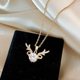 Deer Antler Luxury Diamond Necklace Women's – Jewelry Gift Ideas — 3