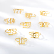 Stainless Steel Angel Number Ring Adjustable – Stylish Gifts — 1