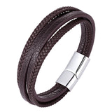 Fashion stainless steel chain leather bracelet – Stylish Gifts — 6